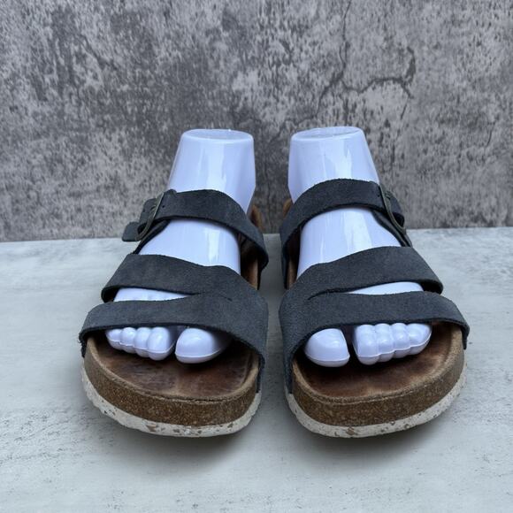 Biostep Blue Suede Slip On Strappy Slide Sandals Women’s Size 9.5 - Picture 2 of 7